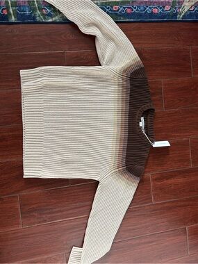 Outerknown Ombre Crewneck Sweater in Cream and Brown